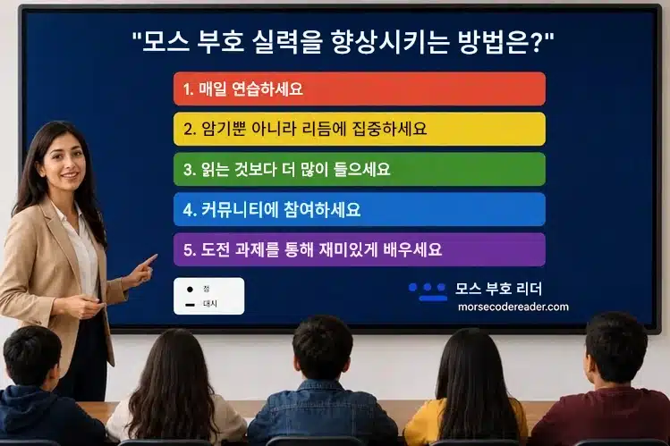 모스 부호 기술 향상 방법