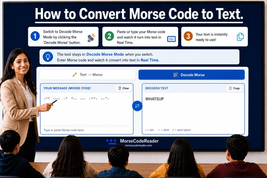 Morse to text decoding mode