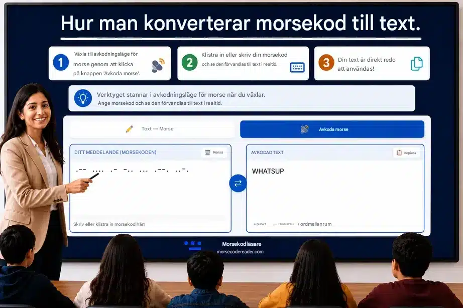 Hur man konverterar Morse Code till text - Växla till avkodningsläge och klistra in Morse Code
