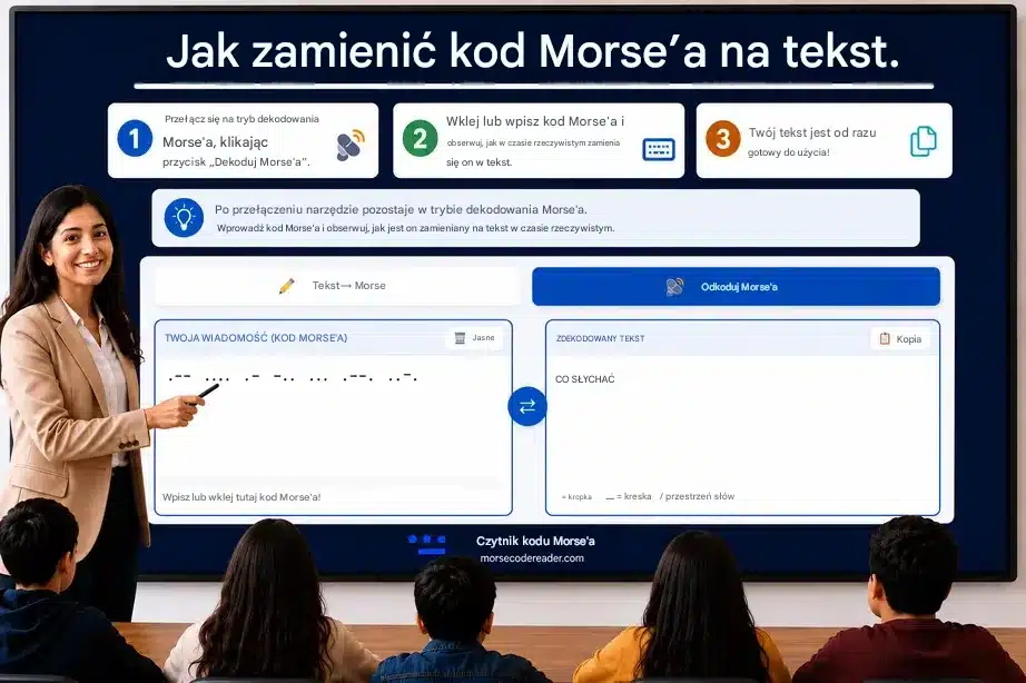Jak konwertować kod Morse'a na tekst - Przełącz na tryb dekodowania i wklej kod Morse'a