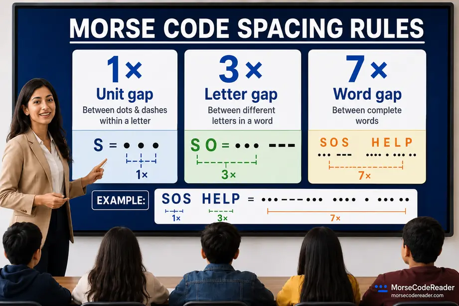 Morse Code Spacing Rules Infographic