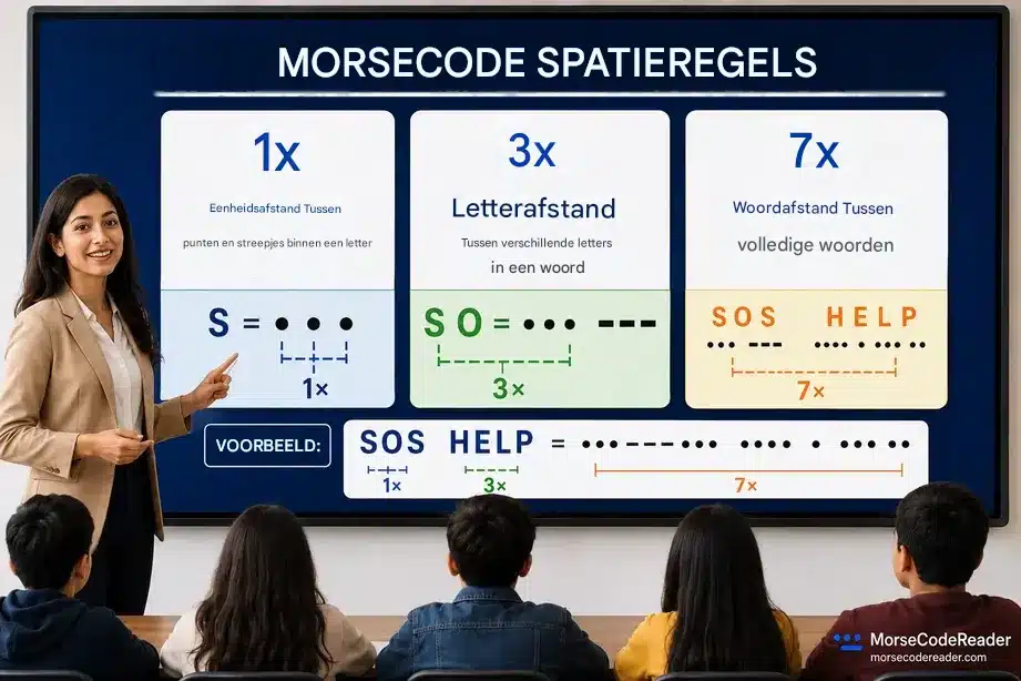 Infographic Morse Code Spatiëringsregels