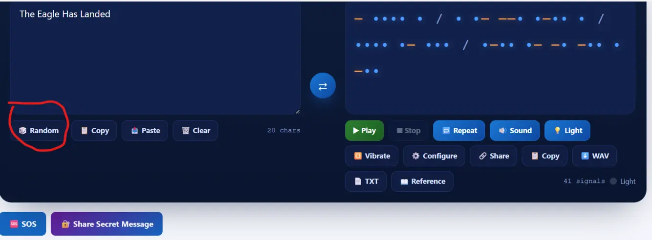 Tap on Random Message Button to Generate Messages